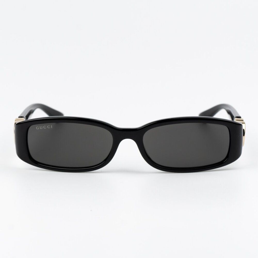 NEW Gucci GG1661S 001 Black Grey Rectangle Unisex Sunglasses